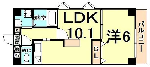 パルシオ甲東園【2階】の間取り