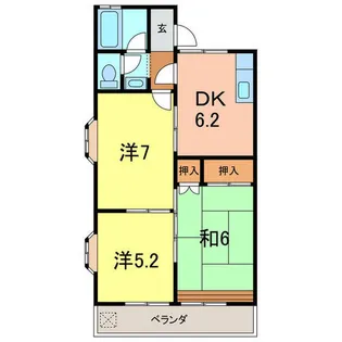 コーポ アイリス【202号室】の間取り