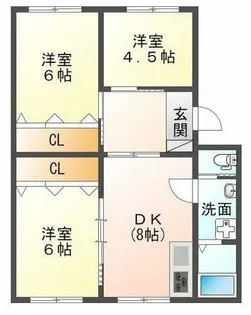 ハイツかつら【3階】の間取り