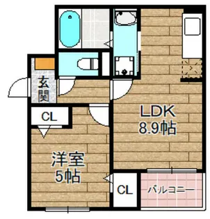 1LDKの間取り画像