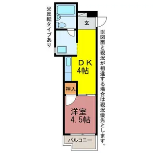 ハイホームなかじま【105号室】の間取り