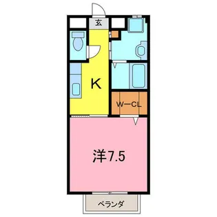 エイトブリッジA【1階】の間取り