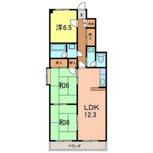 フレスカ野畑【2階】の間取り