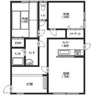 コーポ私市【202号室】の間取り