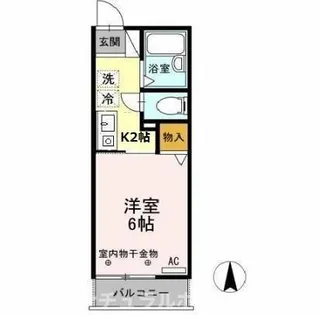 ハミング南牛川【202号室】の間取り