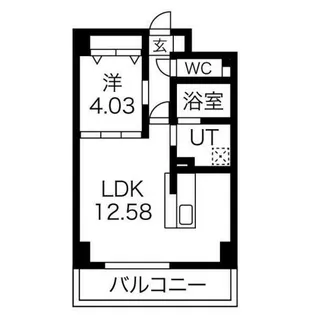 GRANDUKE代官町reverso【1102号室】の間取り