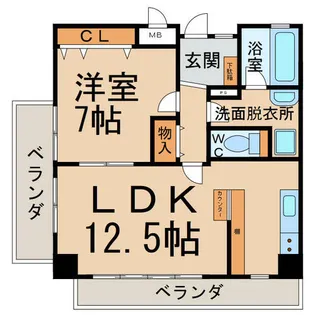 ディージービル小牧中央【7階】の間取り