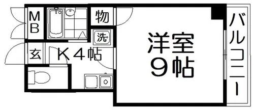 プランドール牧野駅前【4階】の間取り