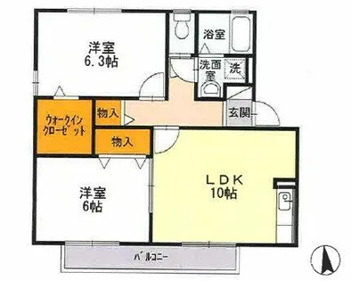 シンカンベムジューB棟【1階】の間取り