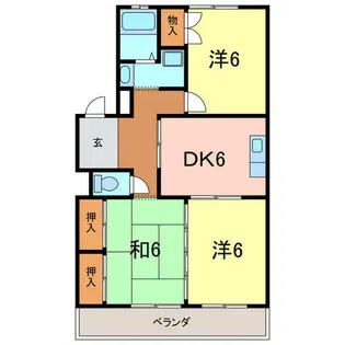 サンライズベル【4階】の間取り