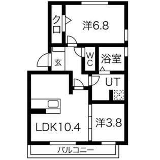 RウィステリアA棟【301号室】の間取り