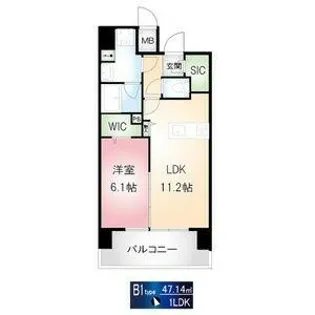 アースグランデ泉【6階】の間取り