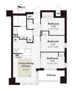 イーグルコート京都二条【2階】の間取り