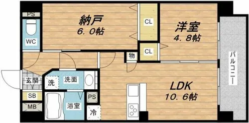 プライムコート【4階】の間取り