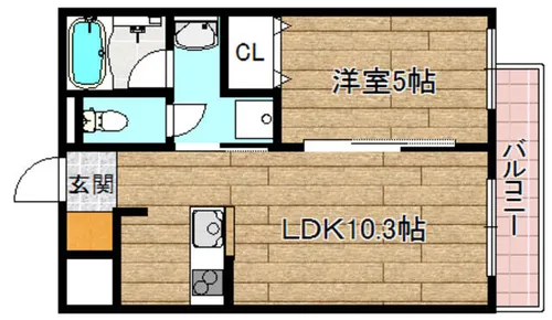 山崎マンション16高槻芥川【0403号室】の間取り