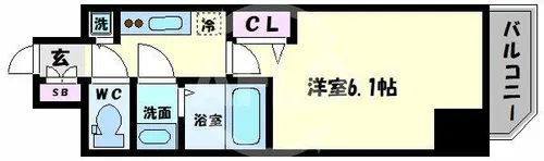 アクアプレイス天王寺Ⅱ【7階】の間取り