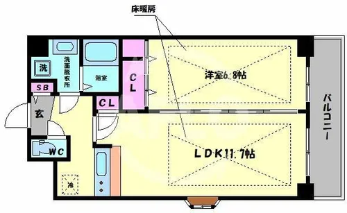 ラムール波除【6階】の間取り