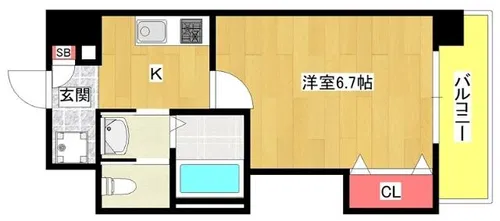 ラグゼドーム前Ⅱ【8階】の間取り