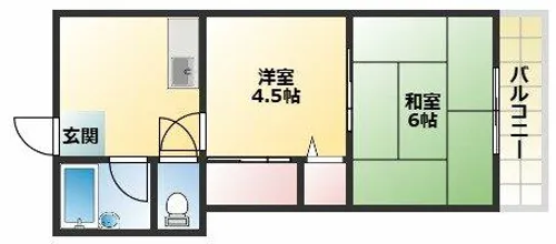 キッポー平野加美【4階】の間取り