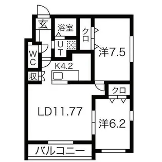 アロッジオ厚別【2階】の間取り