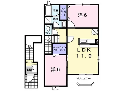ポライトリー ガーデンC棟【2階】の間取り