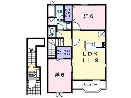 ポライトリー ガーデンC棟【2階】の間取り