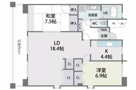 L-PLACE KAIZUKA【4階】の間取り