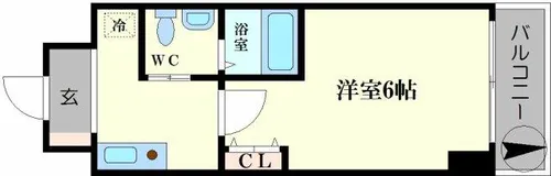 グランパシフィック花園北【6階】の間取り
