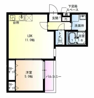 大阪府泉大津市二田町1丁目【アパート】の間取り