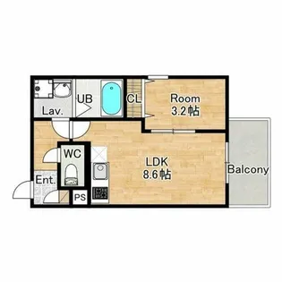 ジーメゾン山科ノース【1階】の間取り