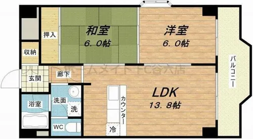 ライラック上本町【6階】の間取り