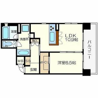 リーガル四ツ橋Ⅱ【6階】の間取り