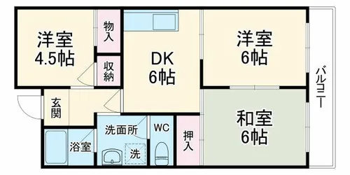 グローリーハイツ上野口【4階】の間取り