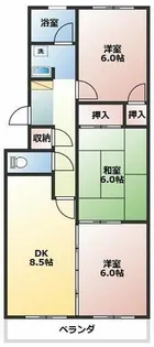 シティーパレス松本【3階】の間取り