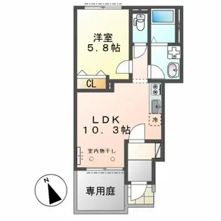 スカイコート【1階】の間取り