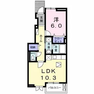 アイランド花月 Ⅱ【1階】の間取り