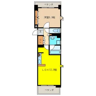 BELLE VILLE Ⅴ【5階】の間取り