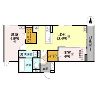 大阪府東大阪市横沼町3丁目【アパート】の間取り