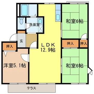 フレグランス錦【1階】の間取り