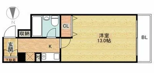 アウ?ァンセクール西天満5丁目【4階】の間取り