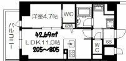 セントリヴィエ大阪梅田【4階】の間取り