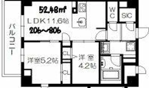セントリヴィエ大阪梅田【6階】の間取り