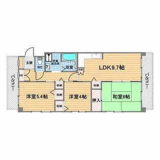 ジュエルコート甲子園口Ⅱ【2階】の間取り