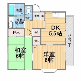 サンサンハイツ【2階】の間取り