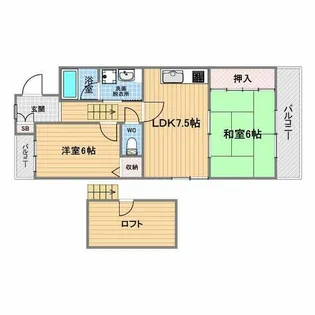 甲子園ハイツ【2階】の間取り