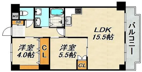 ヴィンテージコート須磨山手【2階】の間取り