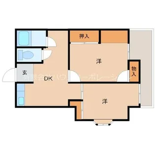 ピオーネ西難波【1階】の間取り