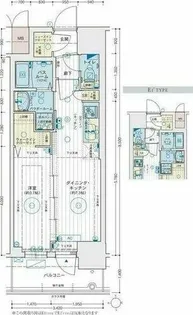 エステムコート名古屋 TWIN EAST【5階】の間取り