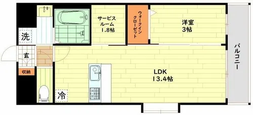 大阪府大阪市西区川口4丁目【マンション】の間取り