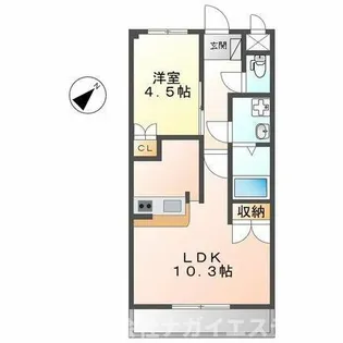 ルナフィット【106号室】の間取り
